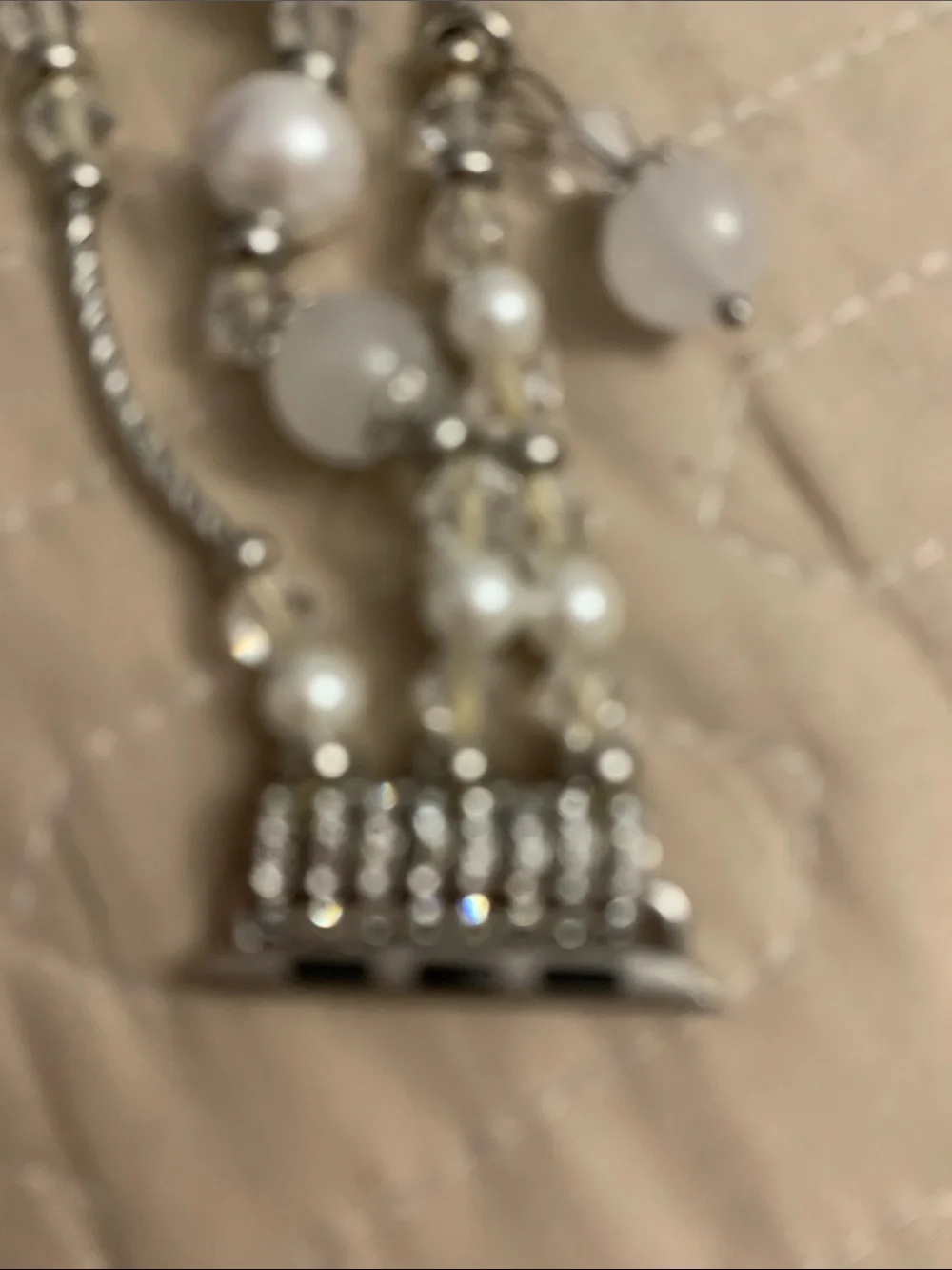 Pearl and Crystal Multi-Strand Bracelet in White and Silver